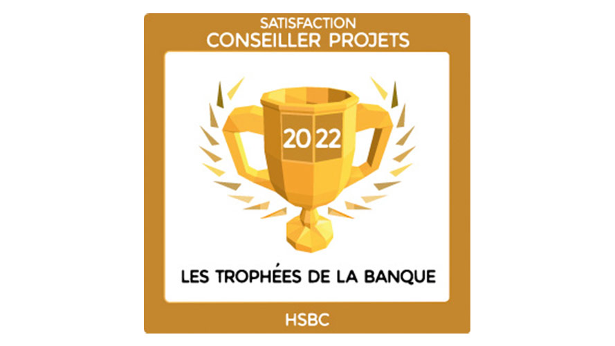Logo Trophées de la Banque 2022 - satisfaction projects adviser HSBC